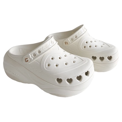 GOTO桃心洞洞鞋厚底增高外穿凉鞋