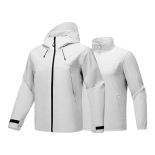 Skechers斯凯奇男三合一抓绒保暖防风连帽外套 P425M136/00MV