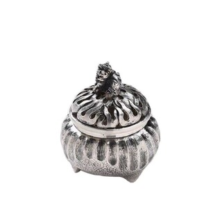 银香炉 纯银999香炉张家松手工錾刻花纹足银摆件香薰炉复古 戒香