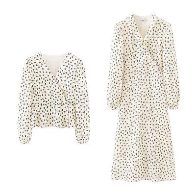 画风drawwind连衣裙聚酯纤维碎花