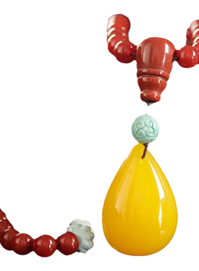 平安扣鸡油黄链项星月菩提吊坠