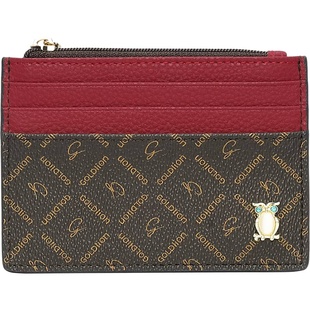 金利来2025新款时尚女包PVC复古印花卡包小巧便携超薄拉链钱夹潮