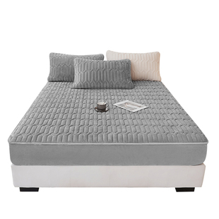 床笠2025新款牛奶绒秋冬保暖珊瑚绒床垫保护罩抗静电床罩床套定制