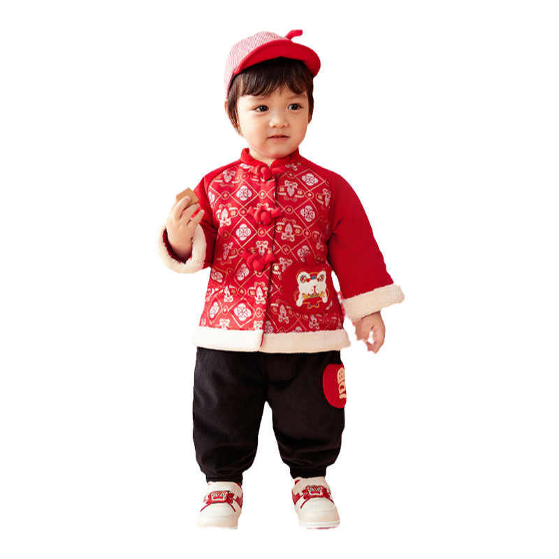 巴拉巴拉婴儿套装男童棉服新中式