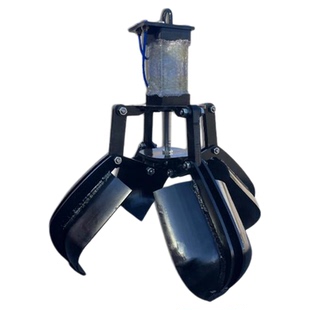 窨井水下清淤四瓣抓斗小型检查井气动四爪清淤抓斗可抓硬质淤泥