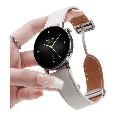 适用小米watch5手表带s5真皮watch S3/2磁吸扣s4sport真皮表带S1Pro运动color2智能GTR4男士GTS4/3春夏女生