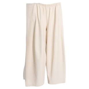 PENNYPENG个性缪斯 头层小羊皮 两色松紧腰全内衬阔腿皮裤DT08106