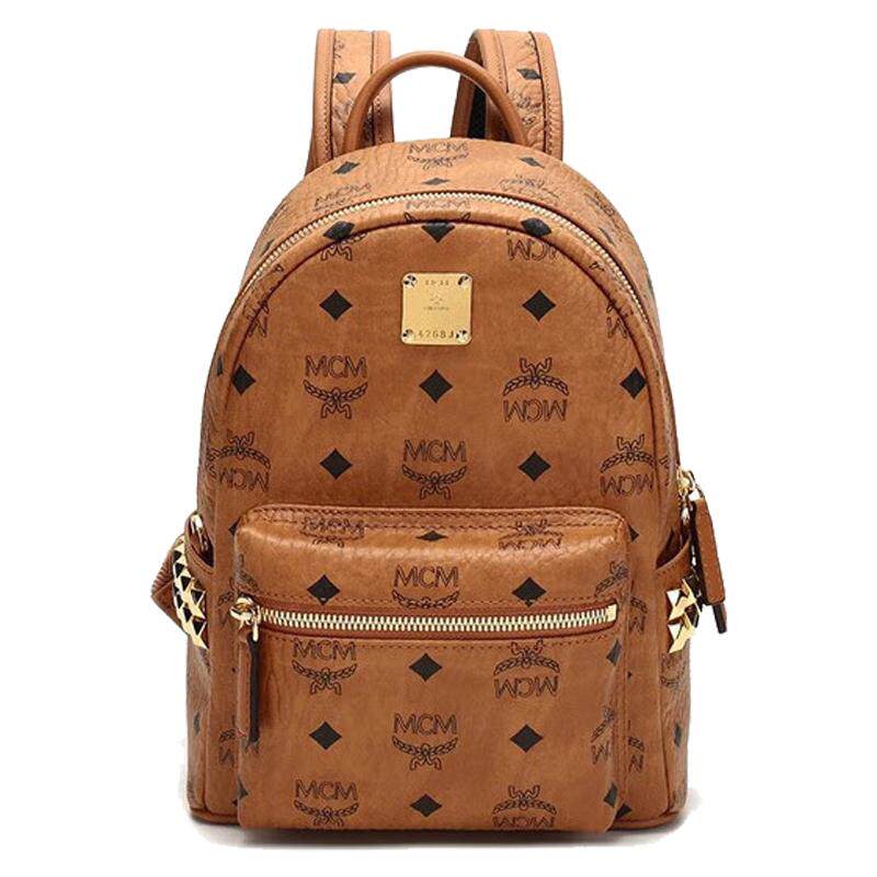 【自营】MCMMini Stark侧饰铆钉Visetos双肩背包MMKAAVE10休闲