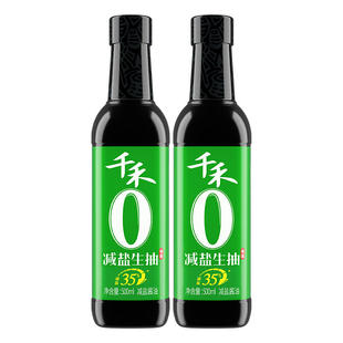 千禾零添加减盐35%特级生抽家用酿造酱油不加糖凉拌炒菜调味500ml