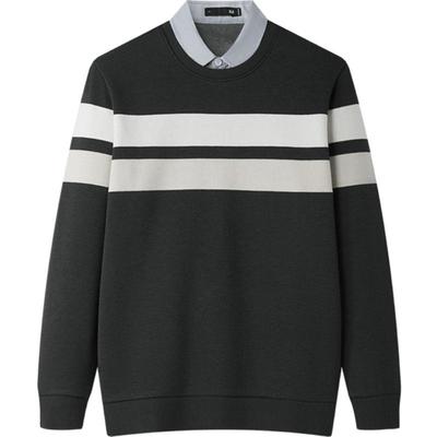 海澜之家假两件加绒远红外针织衫