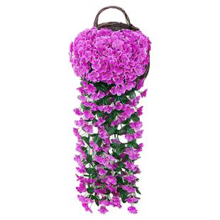仿真紫罗兰花藤条假花藤蔓塑料花花藤室内客厅墙壁壁挂吊篮装饰花
