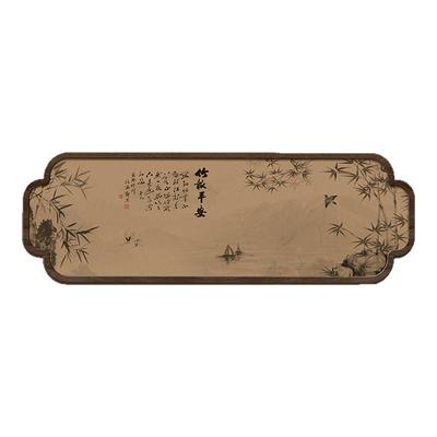 宋式美学竹报平安客厅沙发背景墙床头装饰画禅意中式茶台茶室挂画
