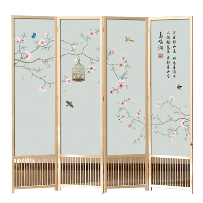 祥朗实木屏风隔断现代家用可折叠