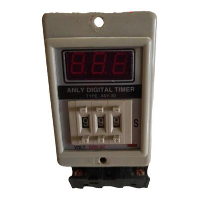 ASY-3D AC220V 99.9S 999S M数字时间继电器 24V延时定时器带底