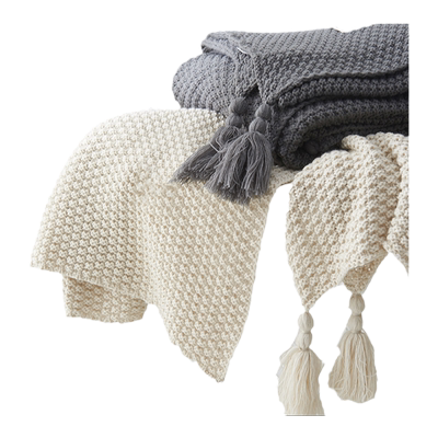 ins北欧风沙发盖毯流苏小毛毯