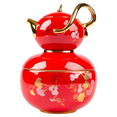 高淳陶瓷骨瓷色釉茶具套装