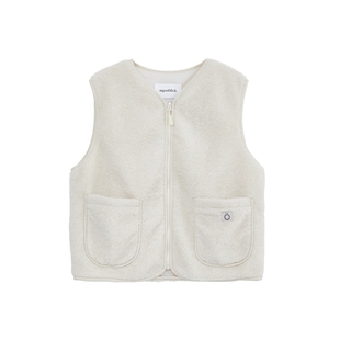 北欧时刻仿羊羔毛马夹外套女2026春季新款米白色短款马甲背心上衣