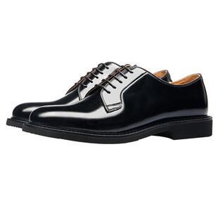 新款商务正装皮鞋开边珠亮面alden布鲁切尔鞋男士真皮英伦德比鞋