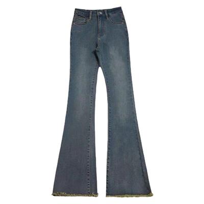 RTRX复古高腰显瘦牛仔裤女微喇叭