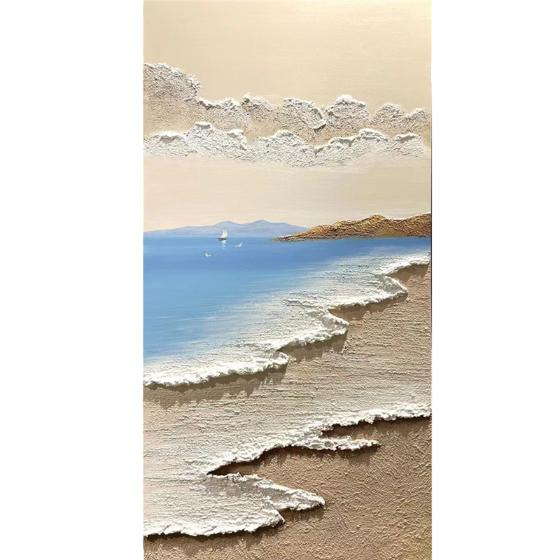 手绘客厅玄关装饰画抽象肌理油画