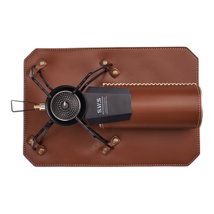 户外露营蜘蛛卡式炉头固定皮垫野炊煤气瓦斯燃气罐保护套颜色随机