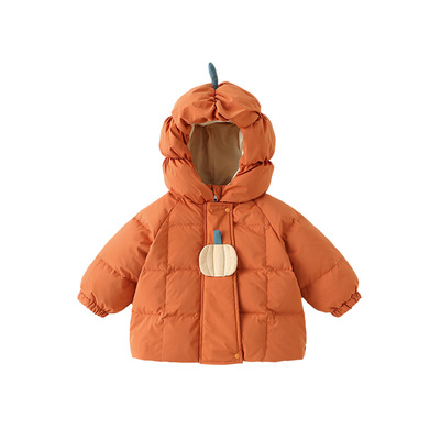婴幼儿童羽绒服2025新款冬装连帽棉袄宝宝冬季小童加厚白鸭绒外套