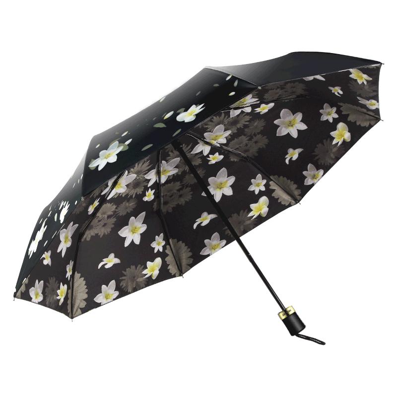 JUSTMODE晴雨伞黑胶双层折叠防晒