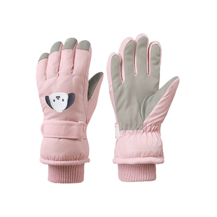 儿童滑雪专用手套五指防水护掌分指单板幼童双板手套闷子可爱男女