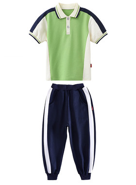 小学生校服夏季纯棉短袖长裤套装