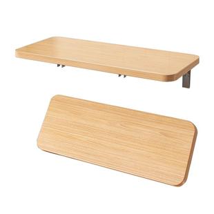 挂壁电脑桌实木免打孔可折叠小户型书桌学生悬浮学习桌小户型家用