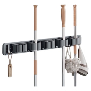 卡贝免打孔可移动拖把架卫生间墙上扫把挂架壁挂式拖把夹挂钩卡扣