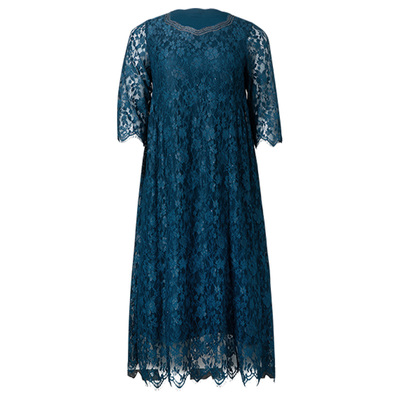 美丽客栈花瓣领高端轻奢连衣裙