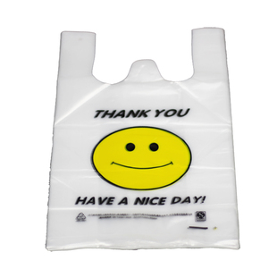 笑脸背心袋透明塑料袋笑脸袋马夹袋超市购物袋方便袋加厚定做logo