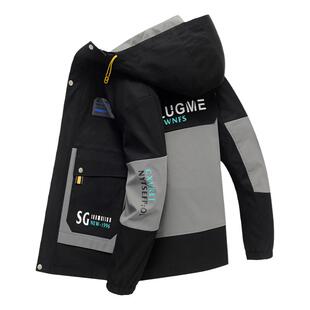 冲锋衣春秋季新款加绒加厚夹克男士青少年学生宽松外套潮流棉服男