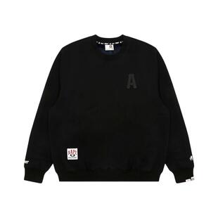 Aape旗舰店男装秋冬字母徽章老花猿人休闲薄绒圆领卫衣C376XXP