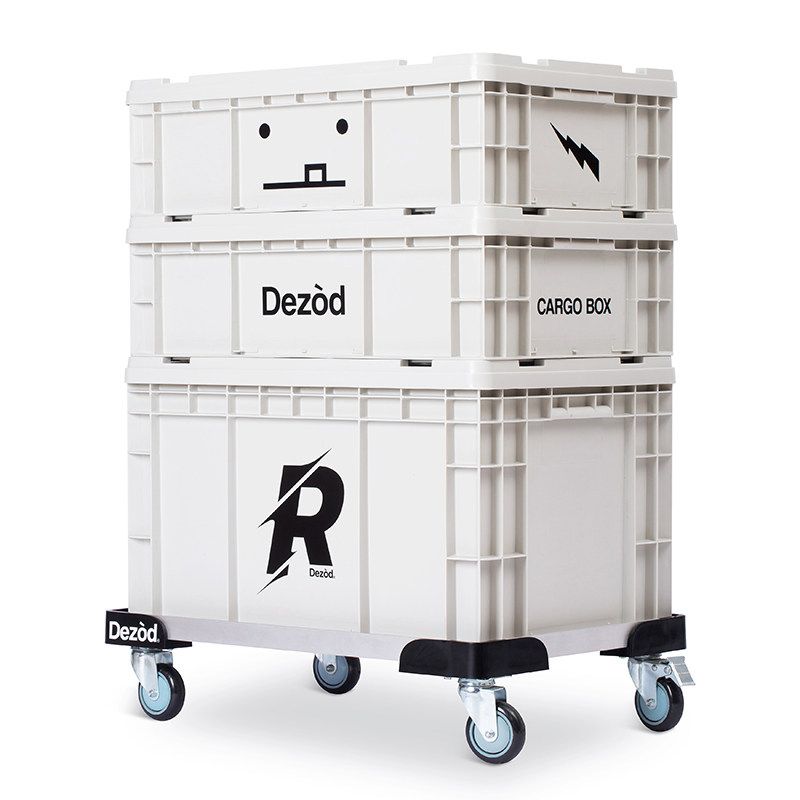 Dezòd堆叠储物箱工业风烟白色收纳超大容量户外露营咖啡厅