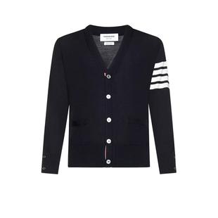 【自营】Thom Browne汤姆布朗针织开衫男款V领羊毛衫白条纹袖标