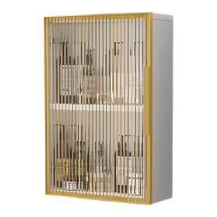 轻奢浴室吊柜卫生间实木储物柜镜子边柜窄柜挂墙式马桶上方收纳架