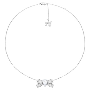 NanaJacqueline蝴蝶结钻饰项链女新款高级感气质可调节925银吊坠