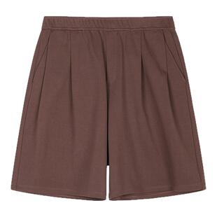 速写男装春夏新款男士裤子中短裤宽松休闲直筒短裤棉质简约运动感