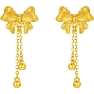 周六福黄金5G计价足金甜美公主情结耳饰公主嫁期指南系列新年礼物