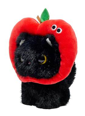 三福黑猫诺尔毛绒公仔13cm 趣味创意潮流玩具玩偶摆件517189