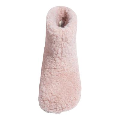 粉色羊羔毛保暖雪地靴内增高8cm