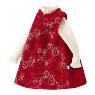 女童拜年服巨好看宝宝喜庆过年衣服新中式国风连衣裙旗袍小公主裙