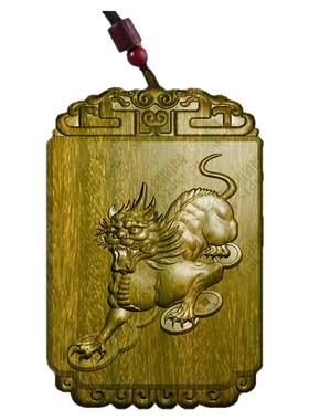 绿檀木招财求财貔貅吊坠挂件护财守财貔貅柏林禅寺佩戴桃木枣木