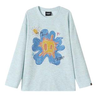 Dangerouspeople薛之谦dsp童趣花朵印花T恤秋季落肩宽松长袖上衣