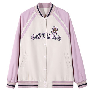 高初中生秋冬季棒球服外套少女加厚棉服短款大童青少年学生秋立领