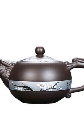 紫砂手绘茶具家用龙头大容量