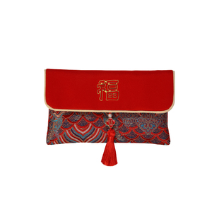 新年压岁红包2025新款高档布艺生日快乐大号万元见面礼福字红包袋