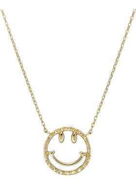 流浪拾光S925银锁骨链女笑脸项链